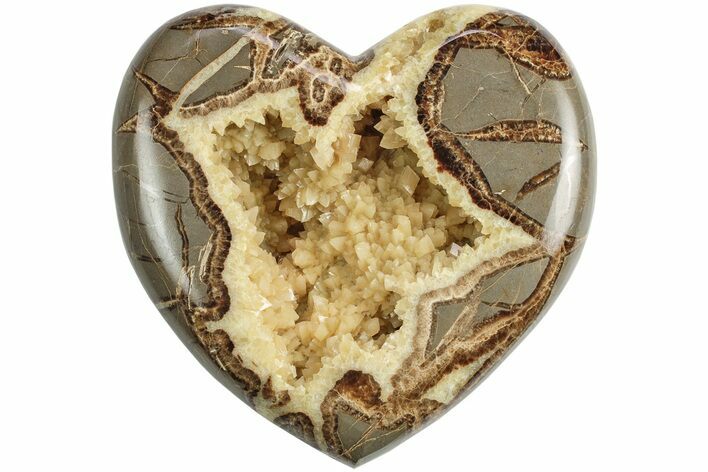 Polished Utah Septarian Heart - Beautiful Crystals #206494